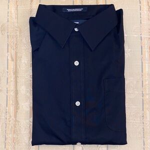 Lands' End Men's Black Casual Button Down Shirt